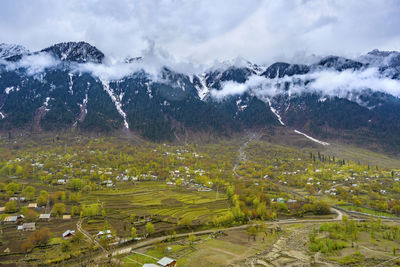 Scenic view of mountains against sky