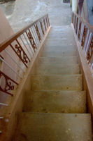 High angle view of staircase in building