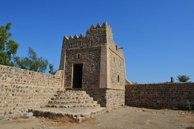 Low angle view of temple against clear sky