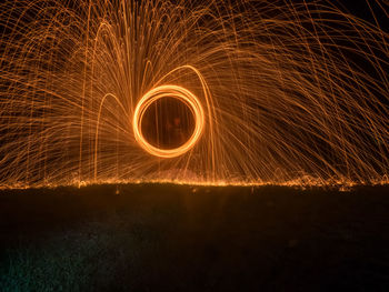Light painting on night