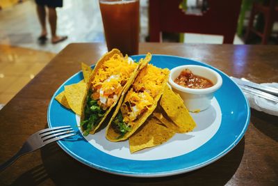 Close-up of served food