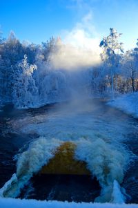 Scenic view of snow covered landscape