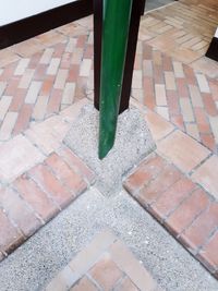 High angle view of paving stone