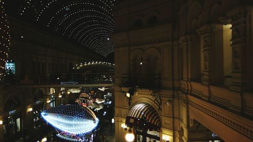 Illuminated city at night