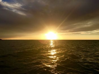 Scenic view of sea at sunset