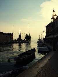 Boats in harbor