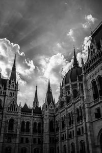 Low angle view of historical building against sky