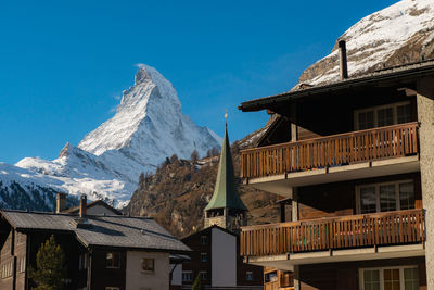 Wooden house at zermatt, switzerland