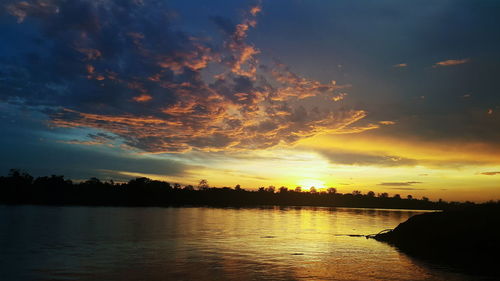 Scenic view of sea at sunset