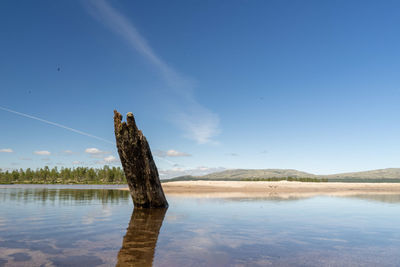 Scenic view of lake against clear sky