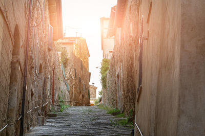 Narrow alley amidst buildings in city