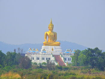 Statue of temple against clear sky