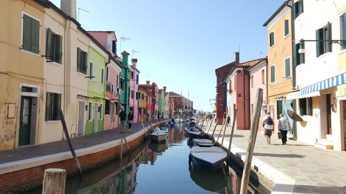 Canal amidst buildings against sky in city