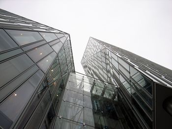 Low angle view of modern building against clear sky