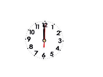 Close-up of clock over white background