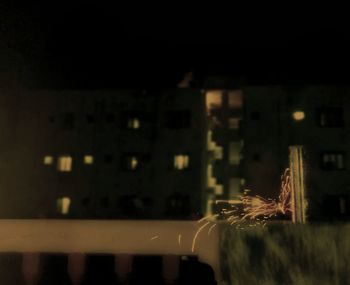 Illuminated building at night