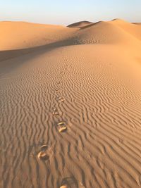 Sand dunes in desert