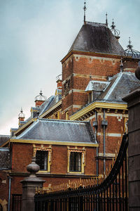 Low angle view of old building against sky