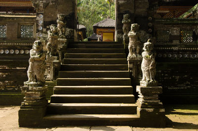 Sculpture of staircase outside building