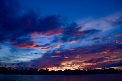 Scenic view of sea against sky at sunset