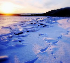 Scenic view of snow covered landscape