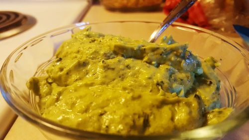 Close-up of meal served in bowl