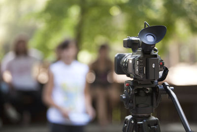 Close-up of camera