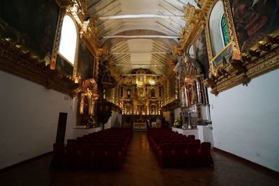 Interior of illuminated building