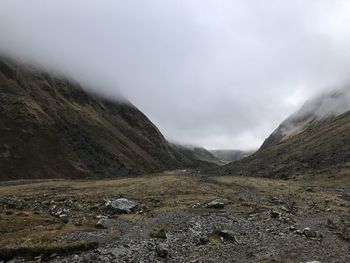 Scenic view of mountains against sky