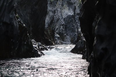 Scenic view of waterfall