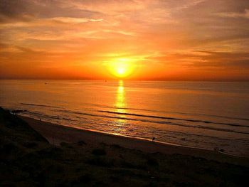 Scenic view of sea at sunset