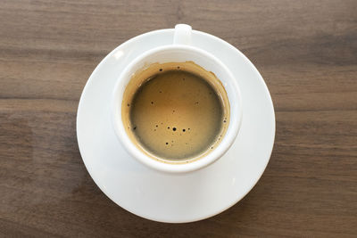 High angle view of coffee on table