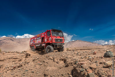 View of truck on road