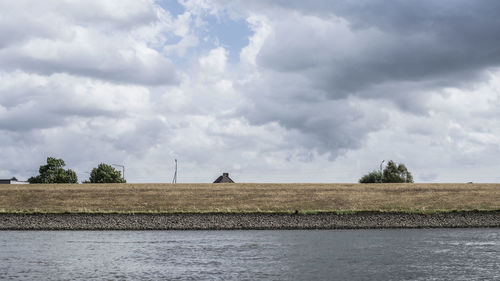 Scenic view of land against sky