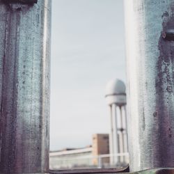 Close-up of built structure against sky