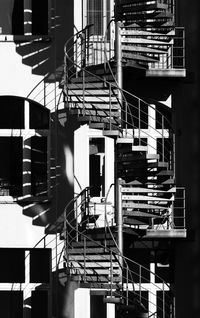 Low angle view of steps and staircases on sunny day