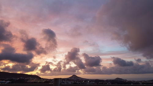 Scenic view of sea against dramatic sky