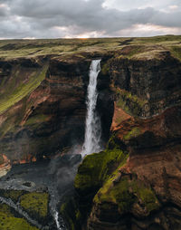 Scenic view of waterfall