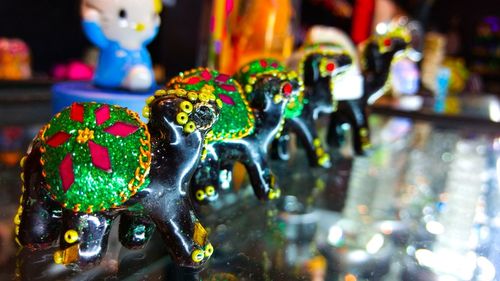 Close-up of multi colored illuminated for sale