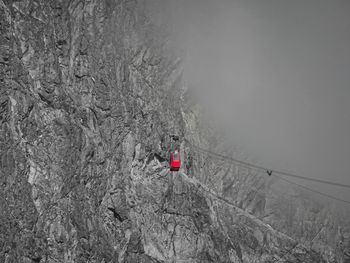 High angle view of person skiing on land