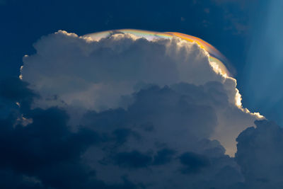 Low angle view of cloudscape against sky at night