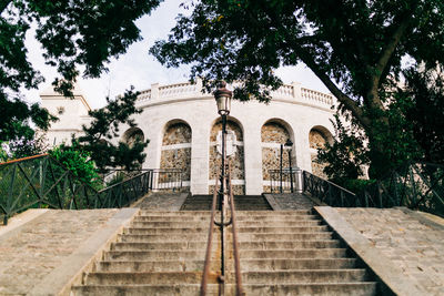 Low angle view of staircase against building