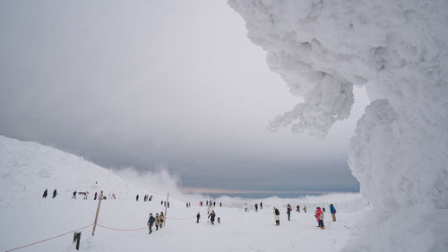 Scenic view of snow covered landscape