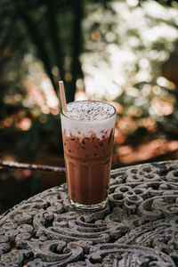 Close-up of coffee on table