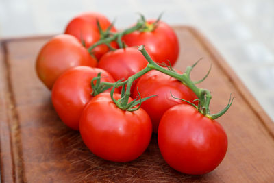 Close-up of tomatoes on table