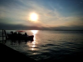Scenic view of sunset over sea
