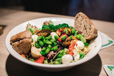 Close-up of food served in plate