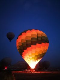 Multi colored hot air balloon balloons against sky