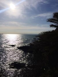 Scenic view of sea against sky at sunset