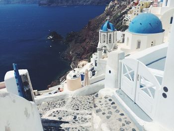 Village of oia by sea in santorini